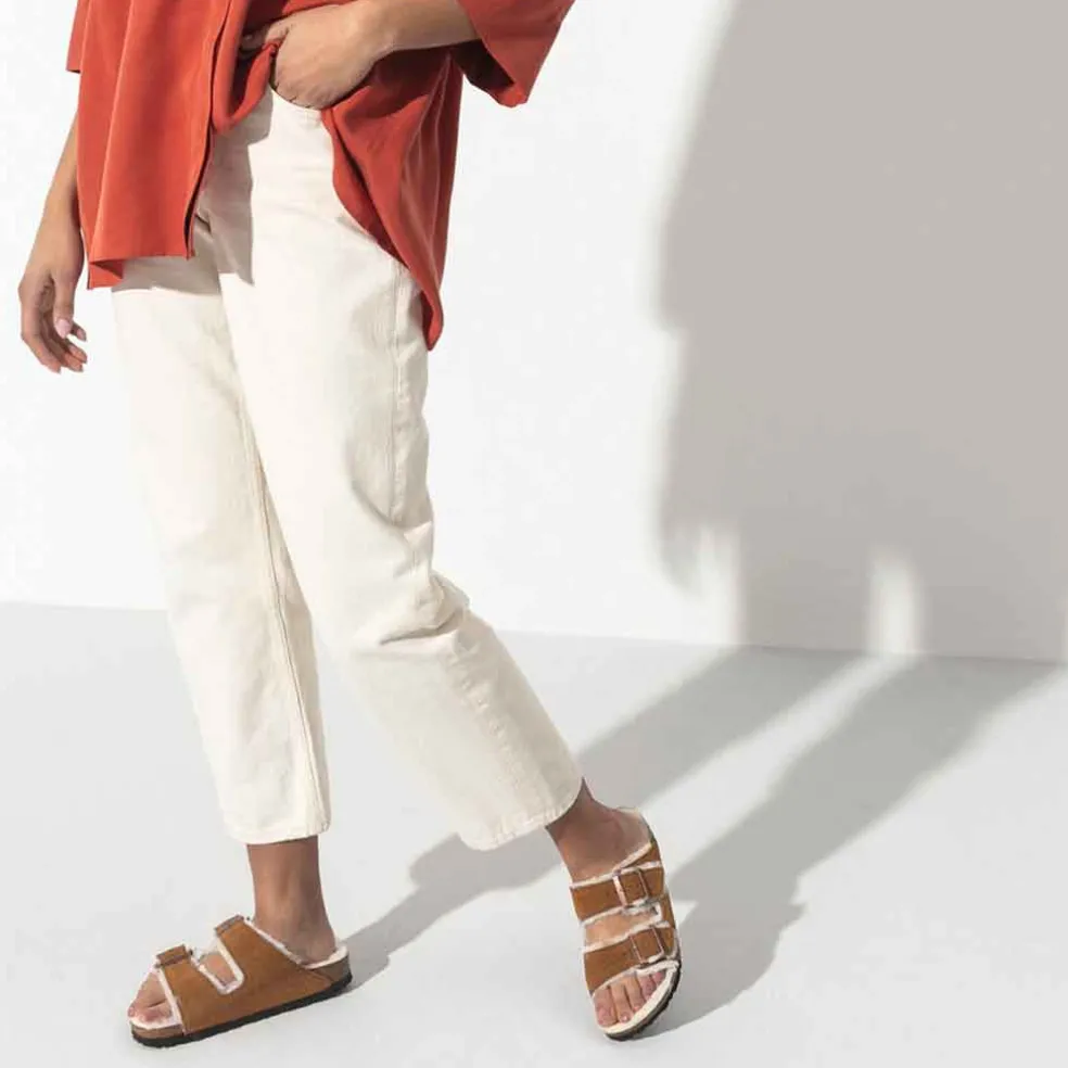 Birkenstock Arizona Shearling Wide for Women - Mink