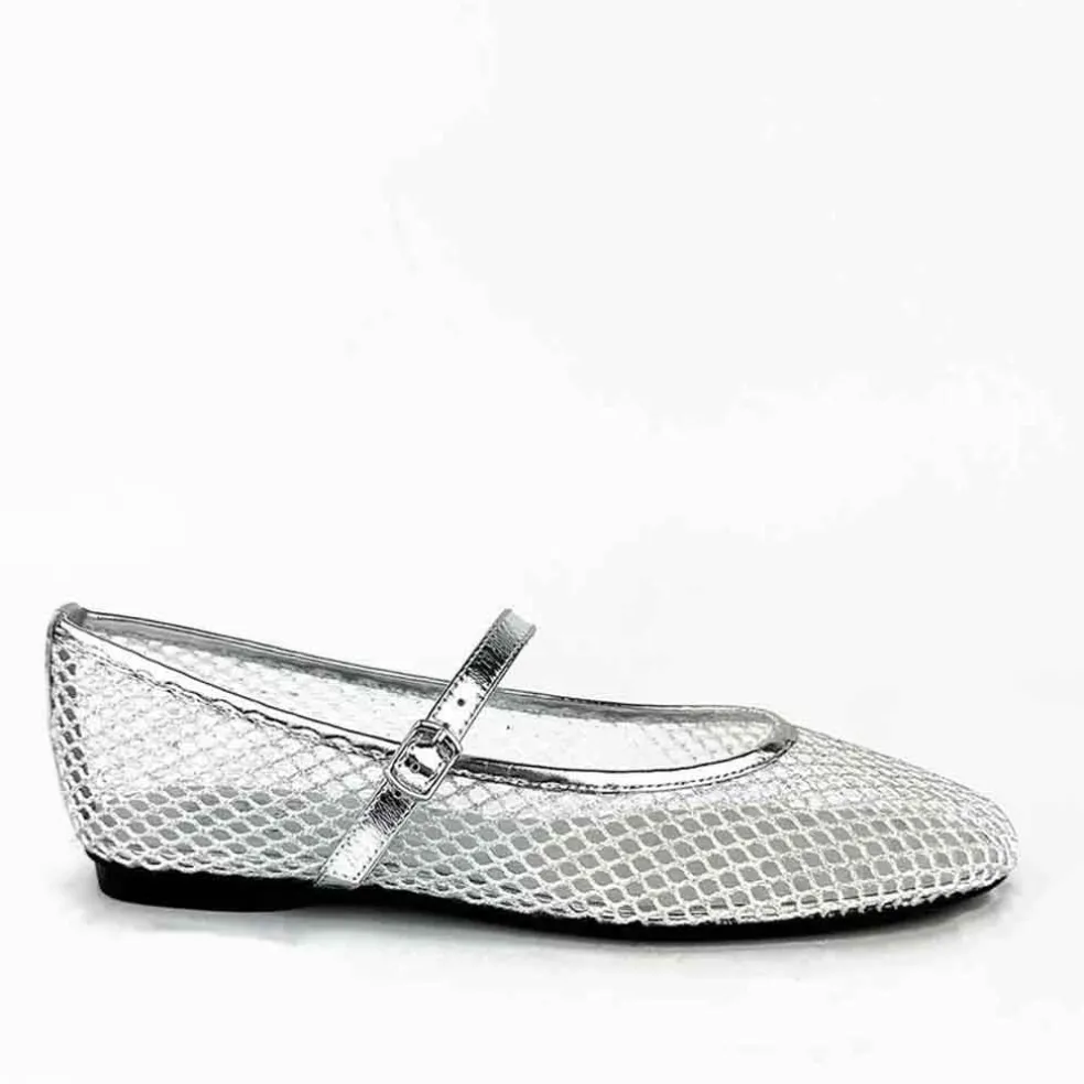 Grace Perth Mesh Flat - Silver