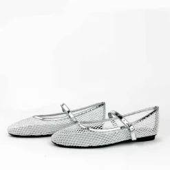 Grace Perth Mesh Flat - Silver