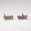 Leslie Francesca Mini Triple Royal Lavender Opal Studs