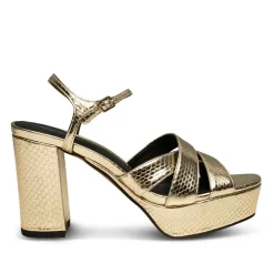 Shoe the Bear Nova Strap Heel - Gold Leather