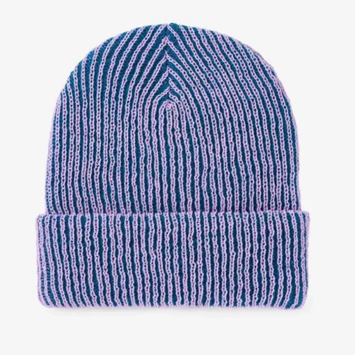 Verloop Simple Rib Knit Beanie - Teal/Lilac