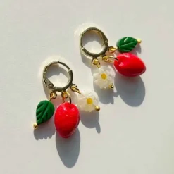 Yellow Dots Studio - Strawberry Harvest Earrings